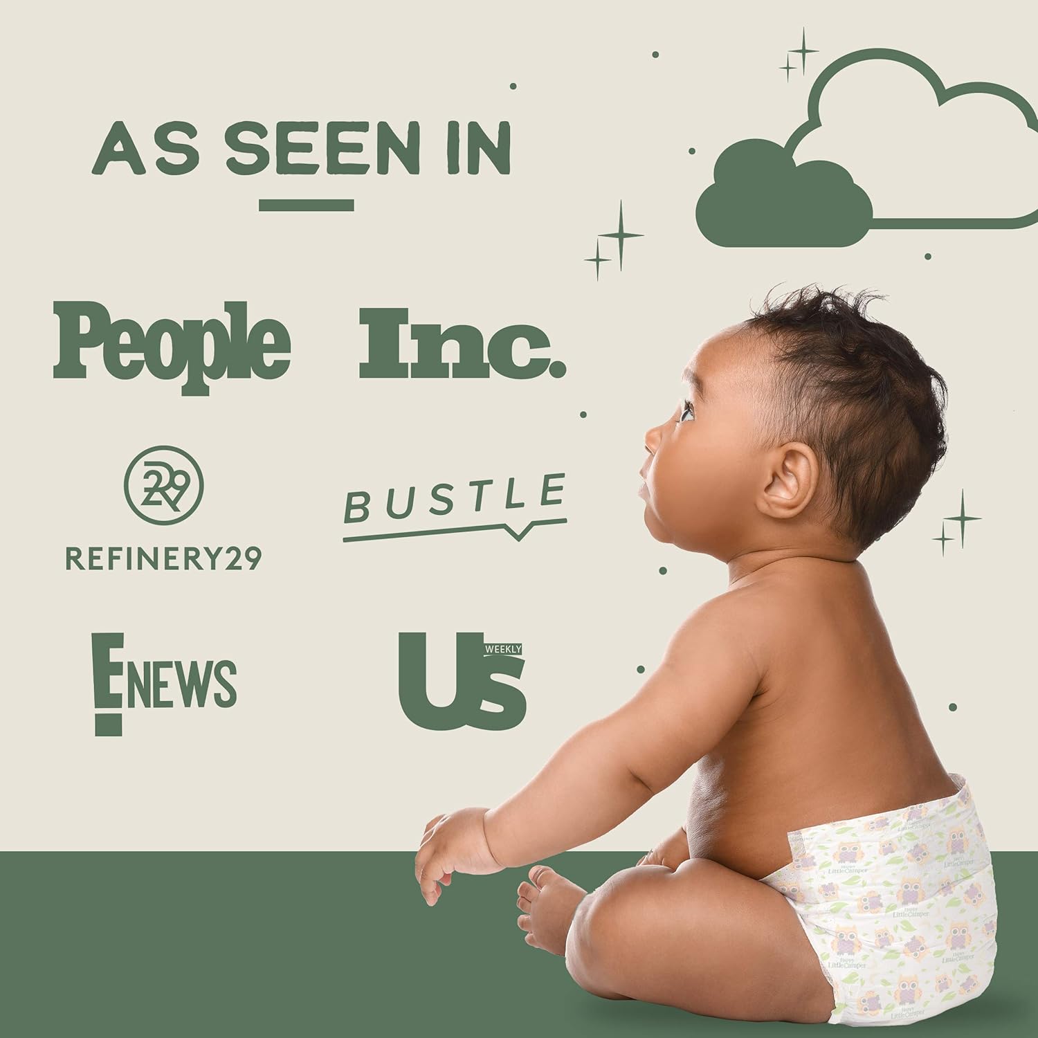 Happy Little Camper Natural Disposable Baby Diapers, Gentle on Skin, Ultra-Absorbent, Hypoallergenic, Chlorine Free, Safe for Sensitive Skin, Fragrance Free, Junior, Diapers Size 6, 102 Count - Image 8